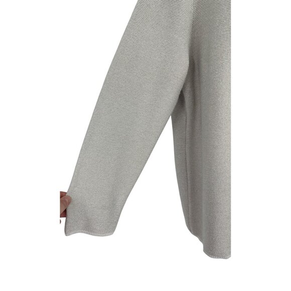 Chicos Taupe Textured Knit Scoop Neck Long Sleeve Lightweight Sweater Sz 3 US XL - Picture 4 of 10